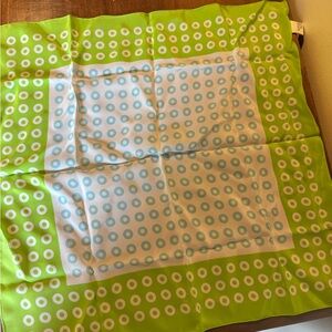 GAP Green and Blue Polka Dot Scarf Silk
